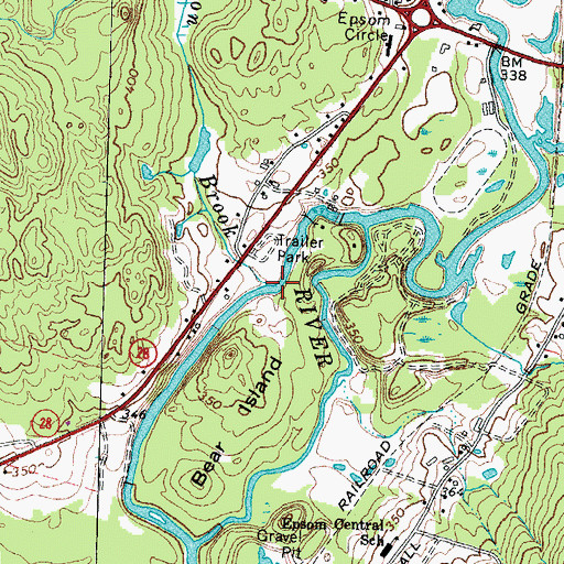 Topographic Map of Mason Brook, NH