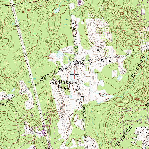 Topographic Map of McMahons Pond, NH