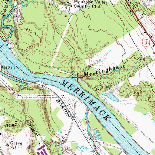Topographic Map of Meetinghouse Brook, NH