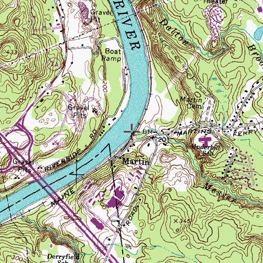 Topographic Map of Messer Brook, NH