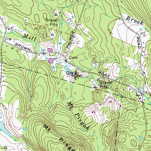 Topographic Map of Mount Pisgah Brook, NH