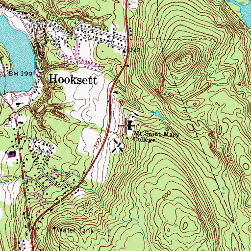 Topographic Map of Mount Saint Mary College, NH