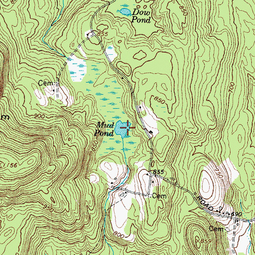 Topographic Map of Mud Pond, NH