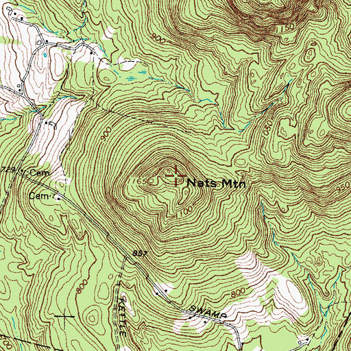Topographic Map of Nats Mountain, NH