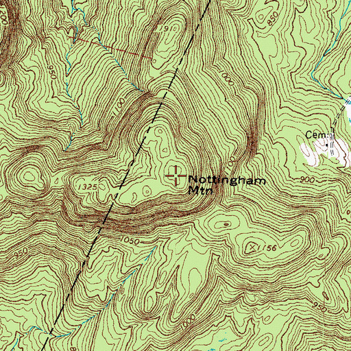 Topographic Map of Nottingham Mountain, NH