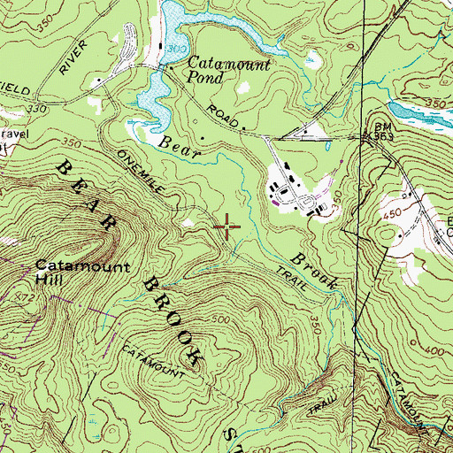 Topographic Map of Onemile Trail, NH