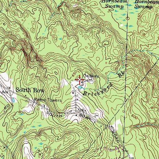 Topographic Map of Ordway Cemetery, NH