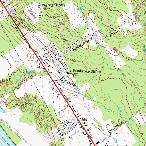 Topographic Map of Pembroke Hill School, NH