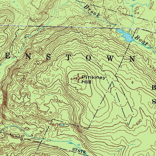 Topographic Map of Pinkney Hill, NH