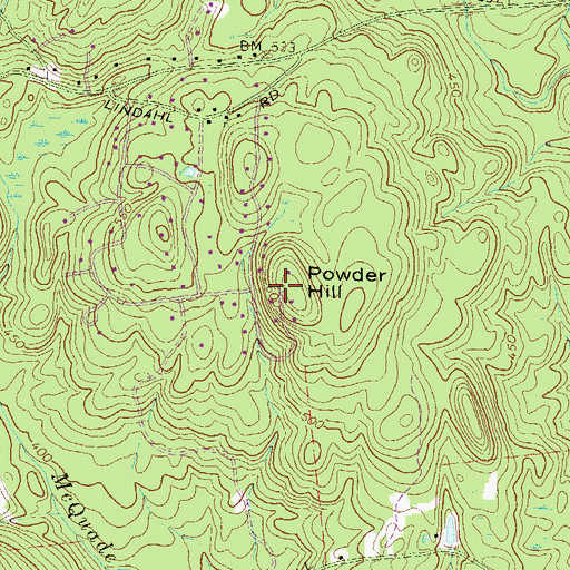 Topographic Map of Powder Hill, NH