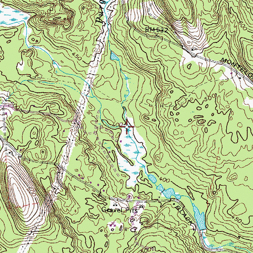 Topographic Map of Purgatory Brook, NH