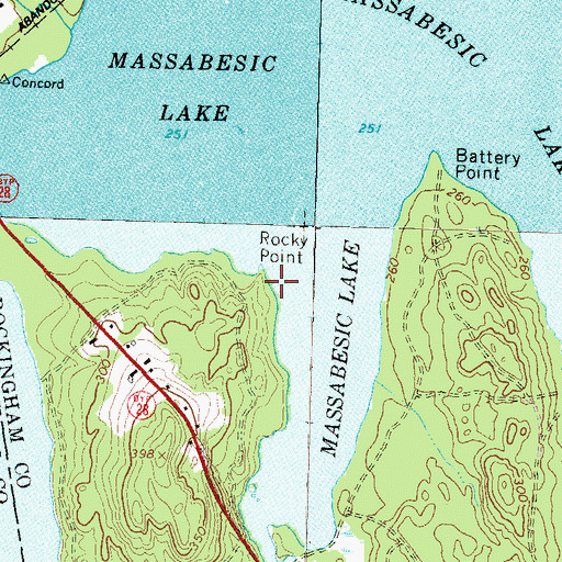 Topographic Map of Rocky Point, NH