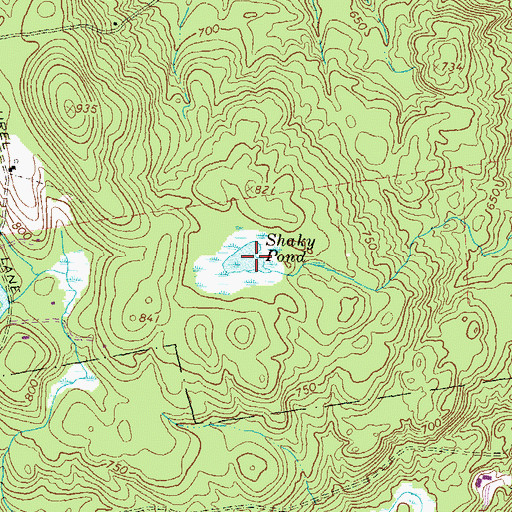 Topographic Map of Shaky Pond, NH