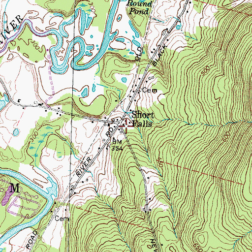 Topographic Map of Short Falls, NH