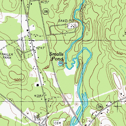 Topographic Map of Smalls Pond, NH