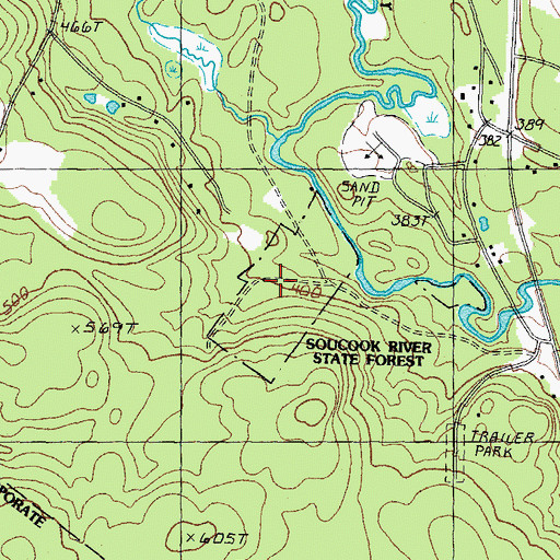 Topographic Map of Soucook River State Forest, NH