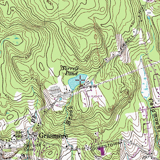 Topographic Map of Tirrell Pond, NH