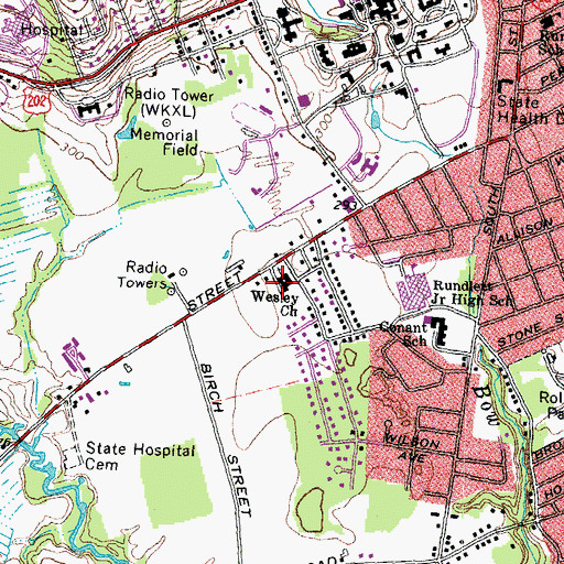 Topographic Map of Wesley Church, NH
