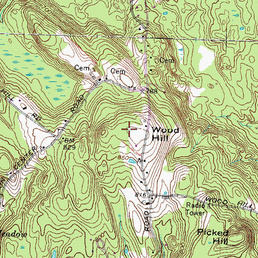 Topographic Map of Wood Hill, NH