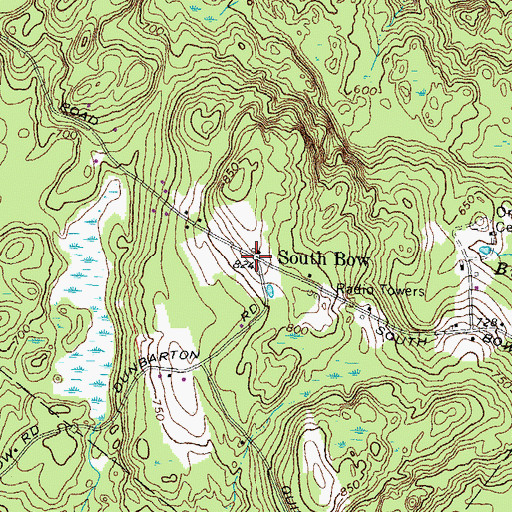 Topographic Map of South Bow, NH