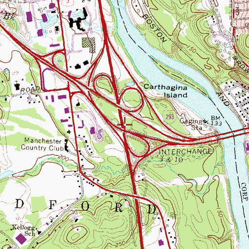 Topographic Map of Interchange 10, NH
