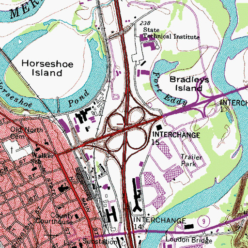 Topographic Map of Interchange 15, NH