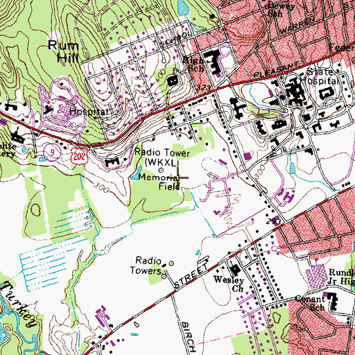 Topographic Map of WKXL-AM (Concord), NH