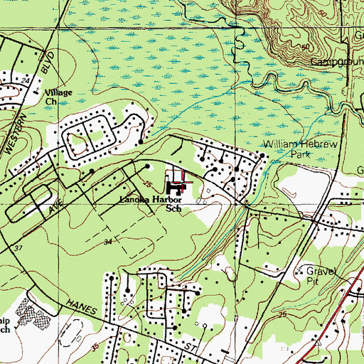 Topographic Map of Lanoka Harbor Elementary School, NJ
