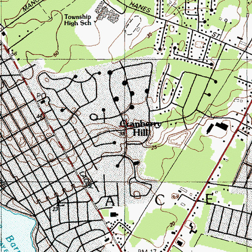 Topographic Map of Cranberry Hill, NJ