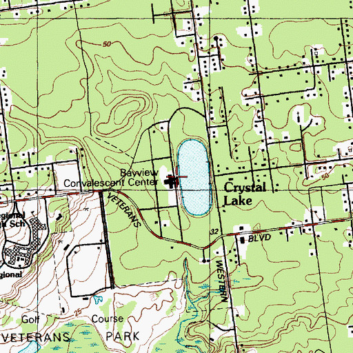 Topographic Map of Bayview Convalescent Center, NJ