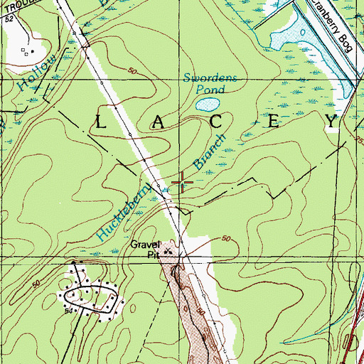 Topographic Map of Huckleberry Branch, NJ
