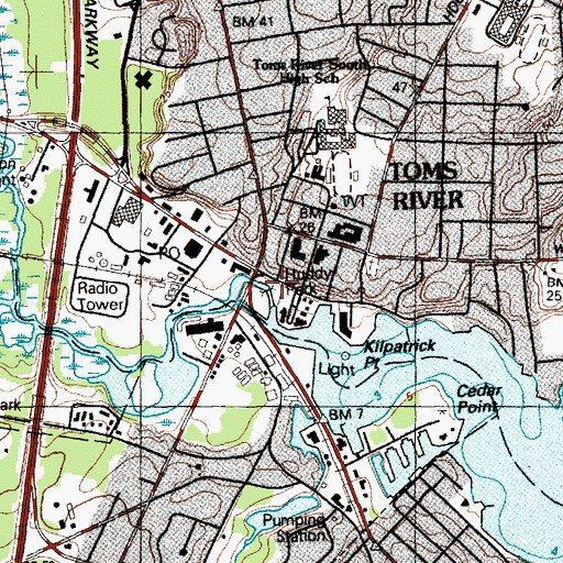 Topographic Map of Huddy Park, NJ