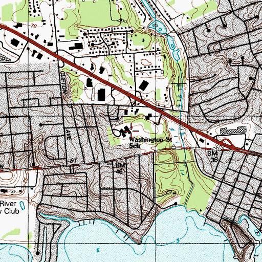 Topographic Map of Washington Street Elementary School, NJ