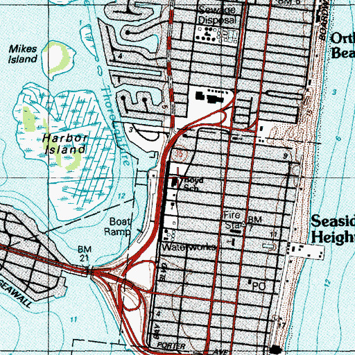 Topographic Map of Hugh J Boyd Junior Elementary School, NJ