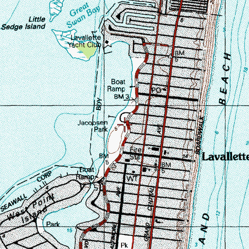 Topographic Map of Jacobsen Park, NJ