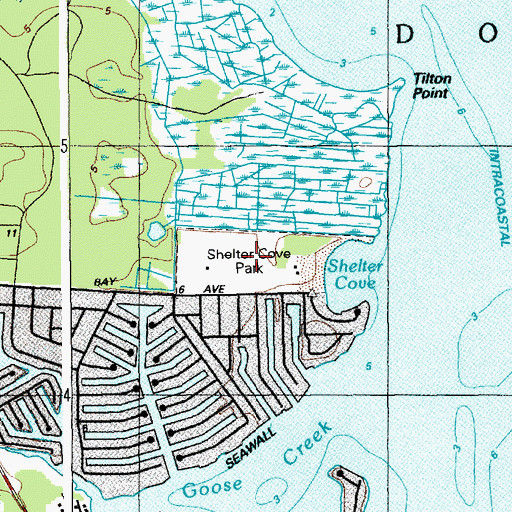 Topographic Map of Shelter Cove Park, NJ