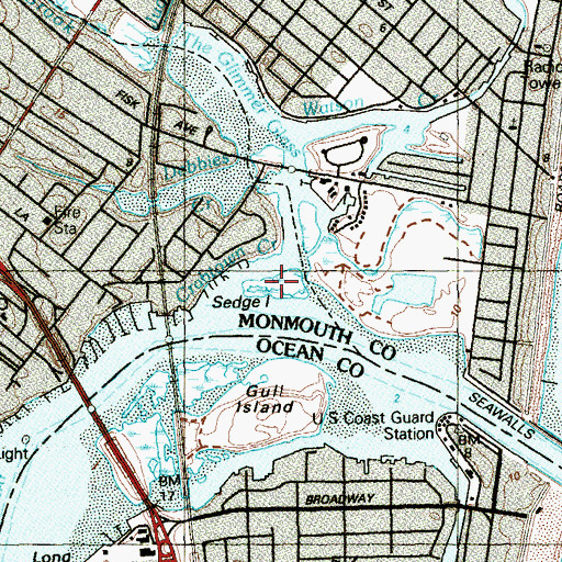 Topographic Map of Sedge Island, NJ