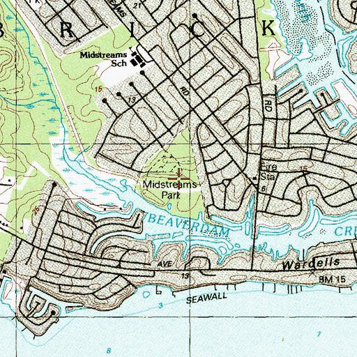 Topographic Map of Midstreams Park, NJ