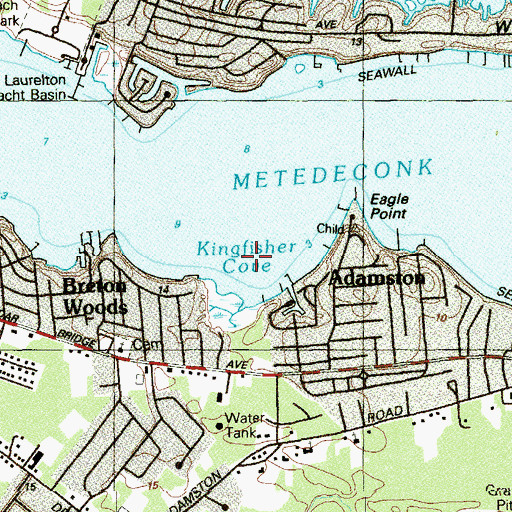 Topographic Map of Kingfisher Cove, NJ