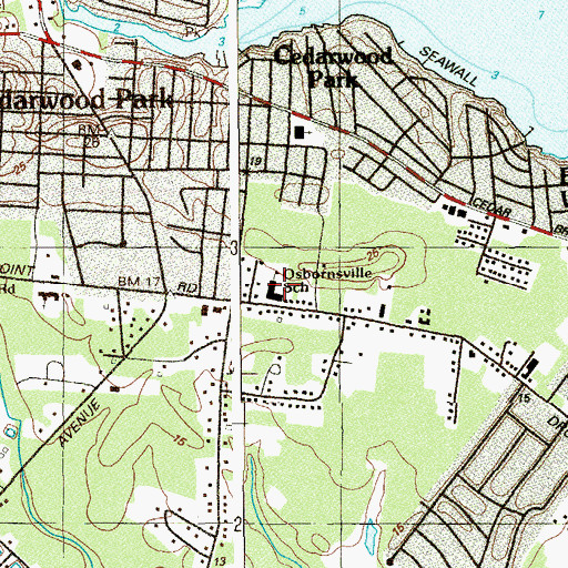 Topographic Map of Osbornsville Elementary School, NJ