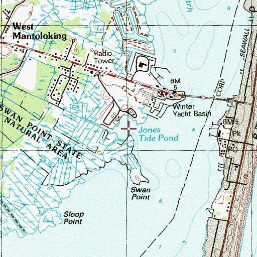 Topographic Map of Jones Tide Pond, NJ