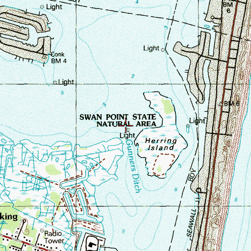 Topographic Map of Swan Point State Natural Area, NJ