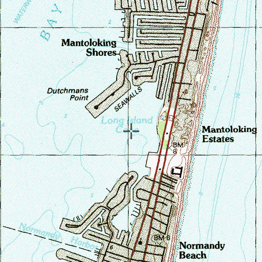 Topographic Map of Long Island Cove, NJ