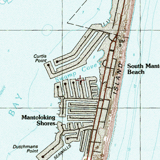 Topographic Map of Swamp Cove, NJ
