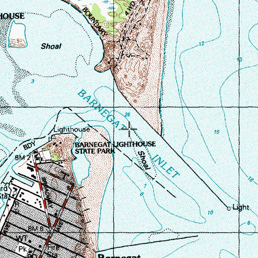 Topographic Map of Barnegat Inlet, NJ