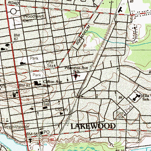 Topographic Map of Princeton Avenue School, NJ