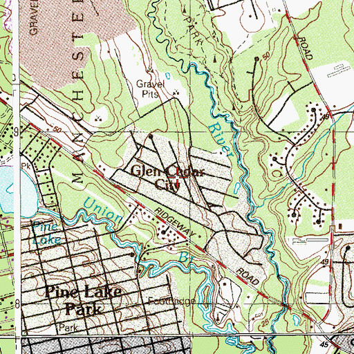 Topographic Map of Glen Cedar City, NJ