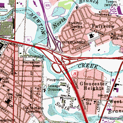 Topographic Map of Interchange 2, NJ