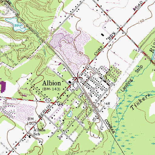 Topographic Map of Albion, NJ