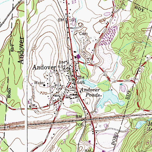 Topographic Map of Andover, NJ